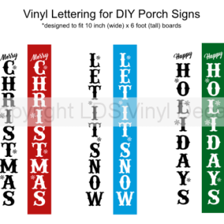 DIY Vertical Holiday Porch Sign Lettering