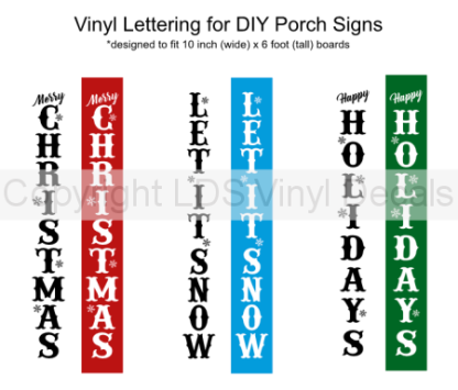 DIY Vertical Holiday Porch Sign Lettering