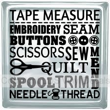 TAPE MEASURE EMBROIDERY SEAM BUTTONS SCISSORS SEW MEND QUILT...