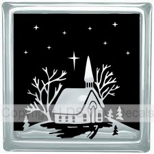 Winter Church Scene (with stars)