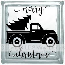 merry christmas Vintage Truck + Tree