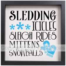 SLEDDING ICICLES SLEIGH RIDES MITTENS SNOW! (Multi-Color)