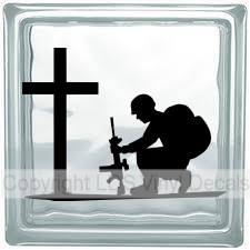 Cross Kneeling Soldier