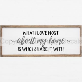 WHAT I LOVE MOST about my home IS WHO I SHARE IT WITH