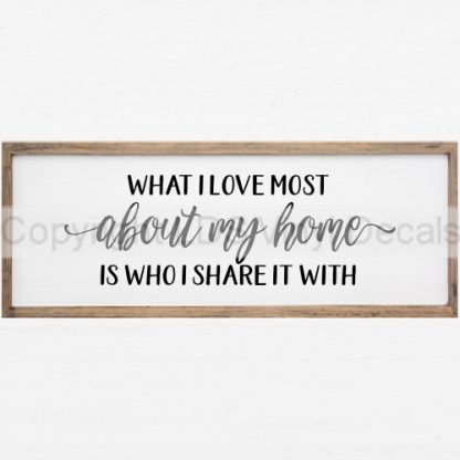 WHAT I LOVE MOST about my home IS WHO I SHARE IT WITH